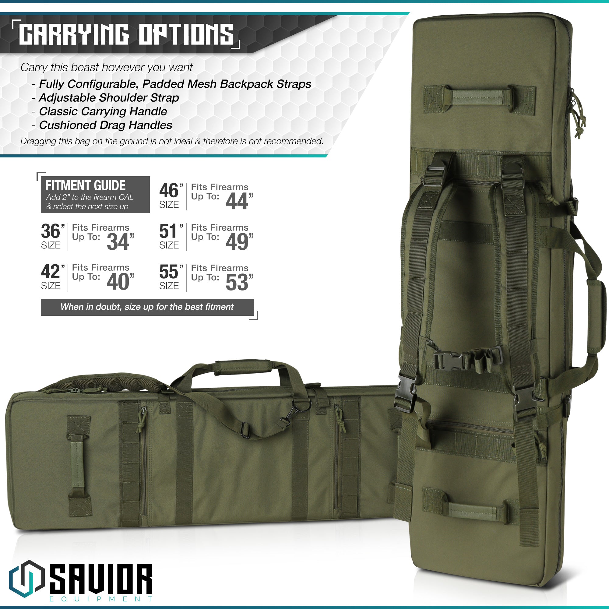 Urban Warfare Double Rifle Bag - 36"/42"/46"/51"/55" - Image 18