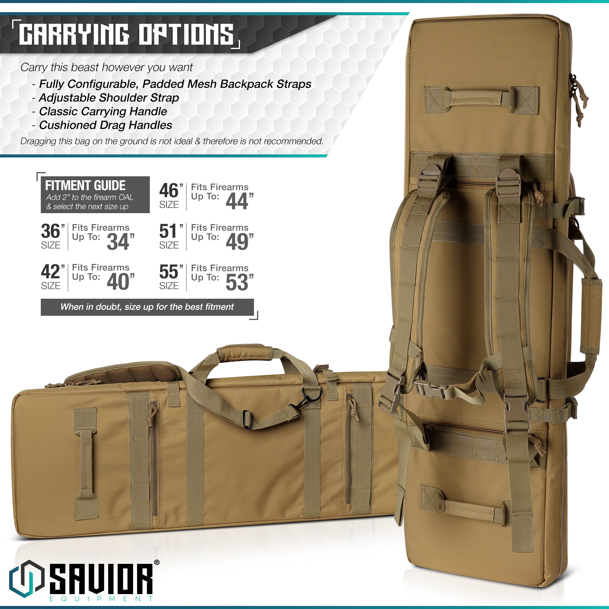Urban Warfare Double Rifle Bag - 36"/42"/46"/51"/55" - Image 24